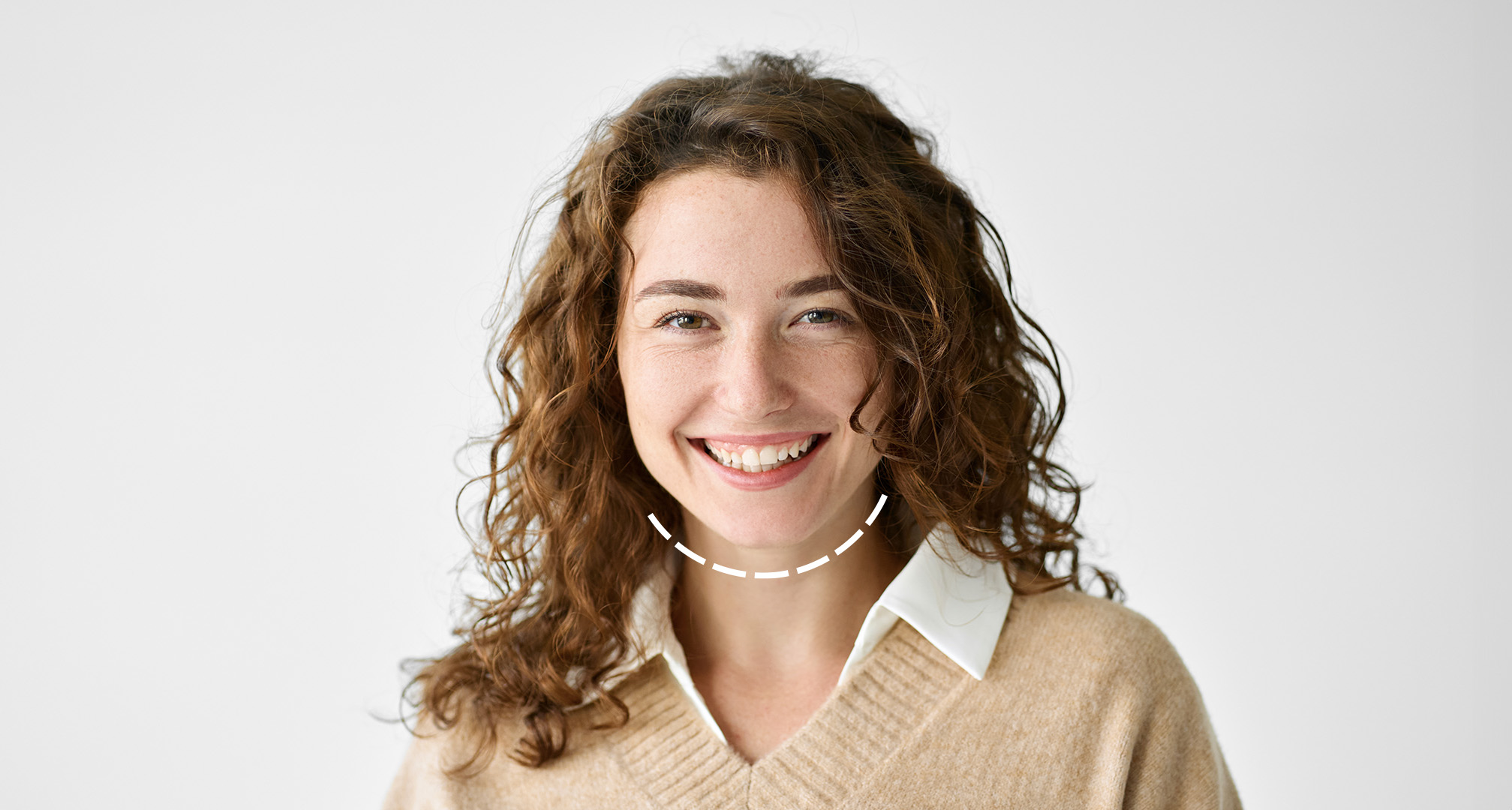 kerek arc körvonala semleges háttéren