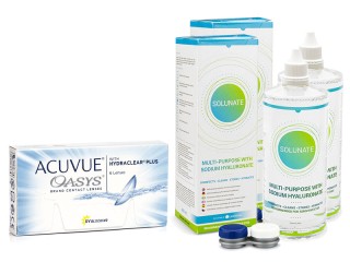 Acuvue Oasys (6 lencse) + 2 x Solunate Multi-Purpose 400 ml tokkal