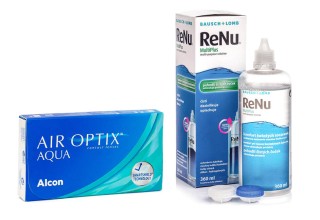 Air Optix Aqua (6 lencse) + ReNu MultiPlus 360 ml tokkal