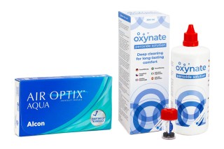 Air Optix Aqua (6 lencse) + Oxynate Peroxide 380 ml tokkal