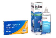 Air Optix Night & Day Aqua (6 lencse) + ReNu MultiPlus 360 ml tokkal