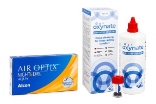 Air Optix Night & Day Aqua (6 lencse) + Oxynate Peroxide 380 ml tokkal