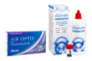 Air Optix Plus Hydraglyde Multifocal (6 lencse) + Oxynate Peroxide 380 ml tokkal