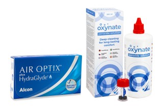 Air Optix Plus Hydraglyde (6 lencse) + Oxynate Peroxide 380 ml tokkal