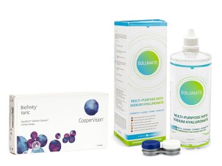 Biofinity Toric CooperVision (6 lencse) + Solunate Multi-Purpose 400 ml tokkal