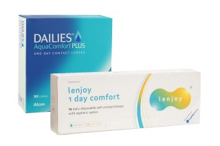 DAILIES AquaComfort Plus (90 lencse) + Lenjoy 1 Day Comfort (10 lencse)
