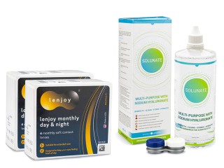 Lenjoy Monthly Day & Night (12 lencse) + Solunate Multi-Purpose 400 ml tokkal