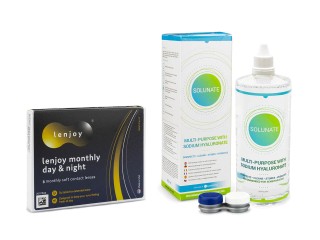 Lenjoy Monthly Day & Night (3 lencse) + Solunate Multi-Purpose 400 ml tokkal