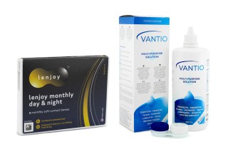 Lenjoy Monthly Day & Night (3 lencse) + Vantio Multi-Purpose 360 ml tokkal