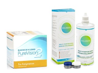 PureVision 2 for Astigmatism (6 lencse) + Solunate Multi-Purpose 400 ml tokkal