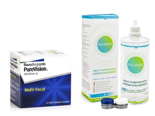 PureVision Multi-Focal (6 lencse) + Solunate Multi-Purpose 400 ml tokkal